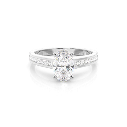 Oval Side Stone Diamond Rings