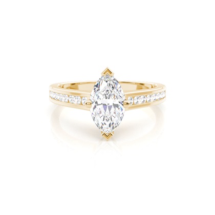 Marquise Yellow Gold Side Stone Diamond Rings