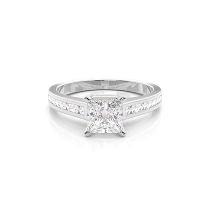 Princess Side Stone Diamond Rings