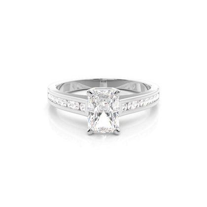 Radiant Side Stone Diamond Rings