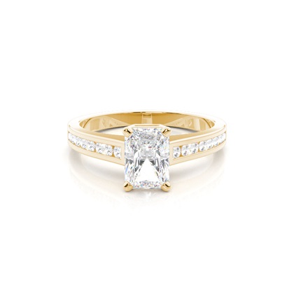 Radiant Yellow Gold Side Stone Diamond Rings