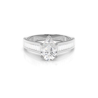 Pear Side Stone Diamond Rings