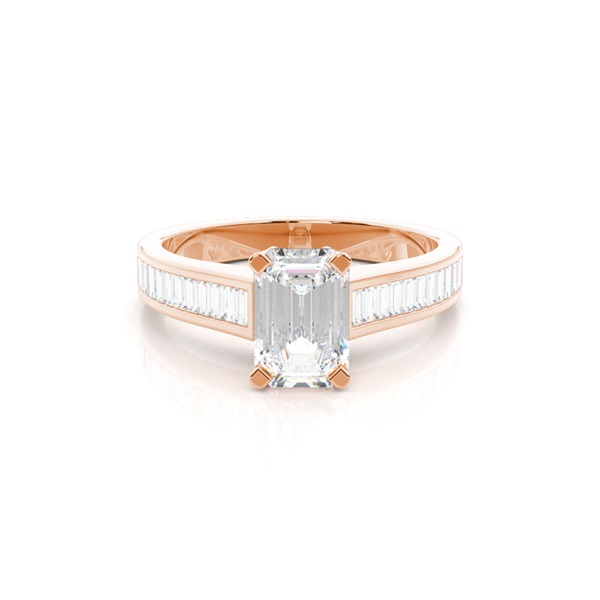 4 Prong Setting Large Side Stone Engagement Ring