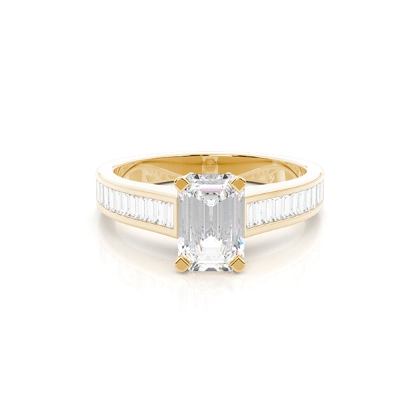 4 Prong Setting Large Side Stone Engagement Ring