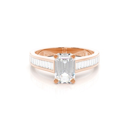 Rose Gold Side Stone Diamond Rings
