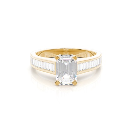 Yellow Gold Side Stone Diamond Rings