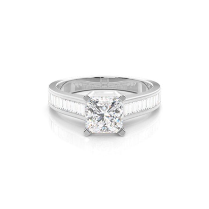 Princess Side Stone Diamond Rings