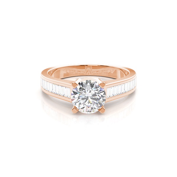 4 Prong Setting Large Side Stone Engagement Ring