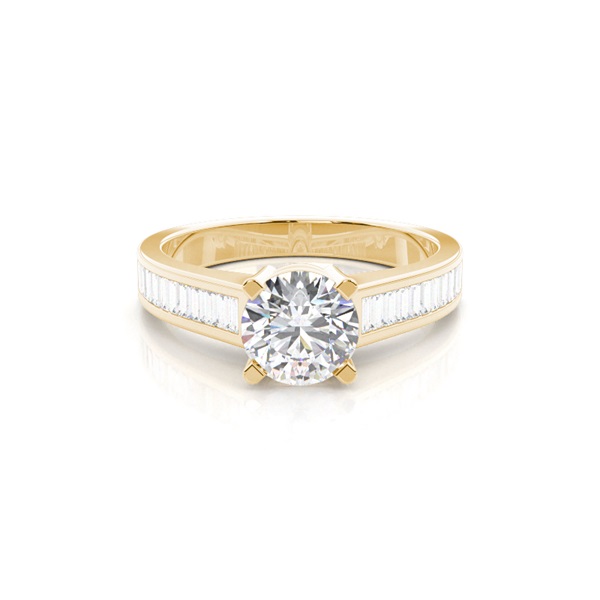 4 Prong Setting Large Side Stone Engagement Ring
