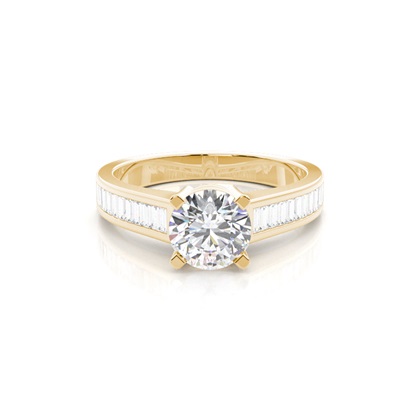 Yellow Gold Side Stone Diamond Rings