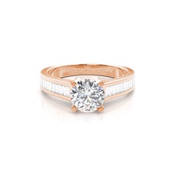 4 Prong Setting Large Side Stone Engagement Ring
