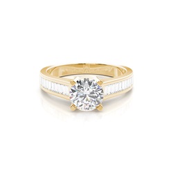 4 Prong Setting Large Side Stone Engagement Ring