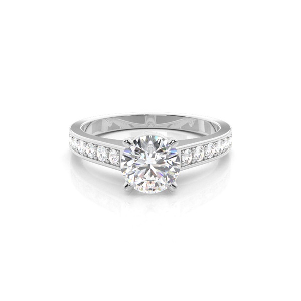 4 Prong Setting Medium Side Stone Engagement Ring