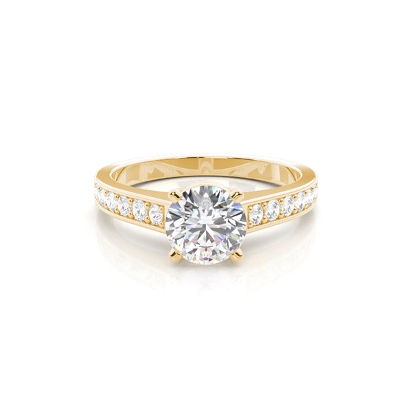 4 Prong Setting Medium Side Stone Engagement Ring