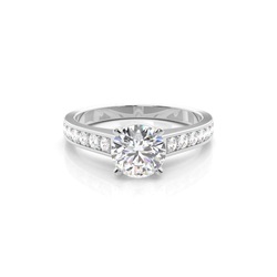 4 Prong Setting Medium Side Stone Engagement Ring