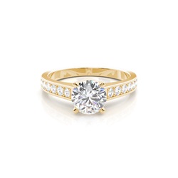 4 Prong Setting Medium Side Stone Engagement Ring