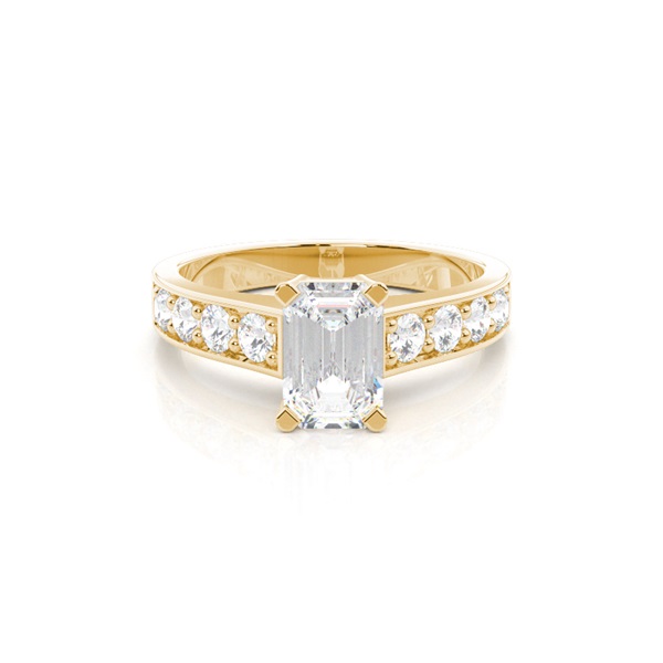 4 Prong Setting Large Side Stone Engagement Ring