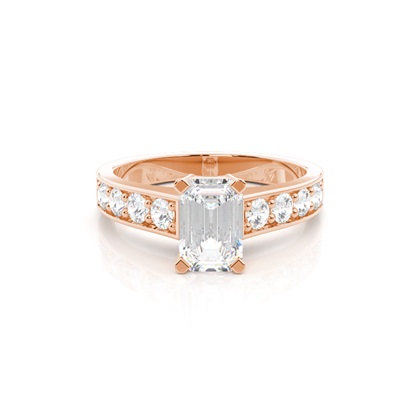 Rose Gold Side Stone Diamond Rings