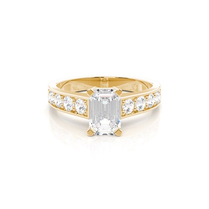 Yellow Gold Side Stone Diamond Rings