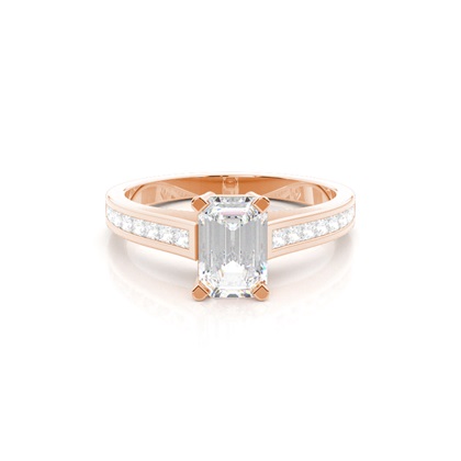 Rose Gold Side Stone Diamond Rings