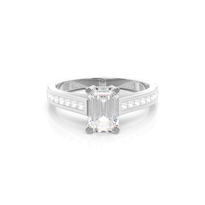Emerald Side Stone Diamond Rings