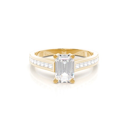Yellow Gold Side Stone Diamond Rings
