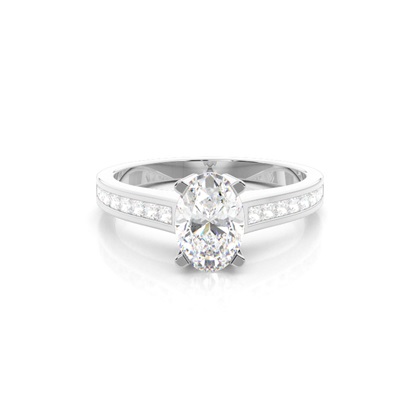 Oval Side Stone Diamond Rings