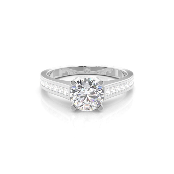 4 Prong Setting Medium Side Stone Engagement Ring