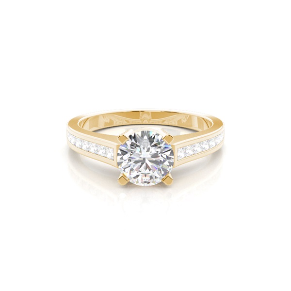 4 Prong Setting Medium Side Stone Engagement Ring