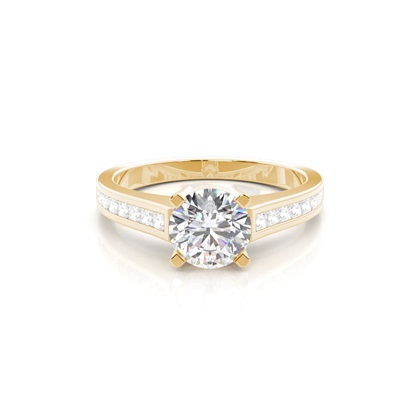 Yellow Gold Side Stone Diamond Rings