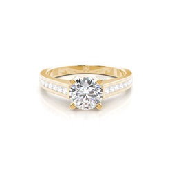 4 Prong Setting Medium Side Stone Engagement Ring