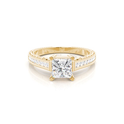 Princess Vintage Diamond Engagement Rings