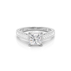 Yellow Gold Radiant Vintage Diamond Engagement Ring