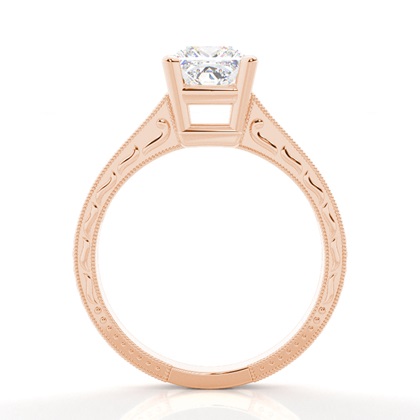 1.00 Carat Rose Gold Side Stone Engagement Rings