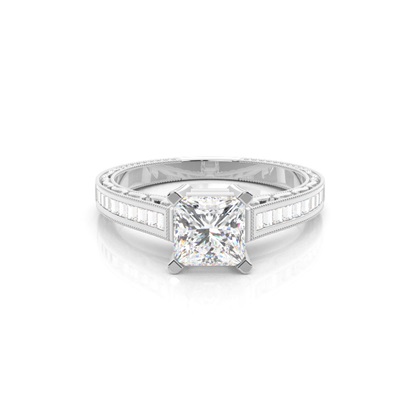 Princess Vintage Diamond Engagement Rings