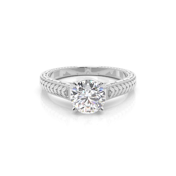 Rose Gold Round Vintage Diamond Engagement Ring
