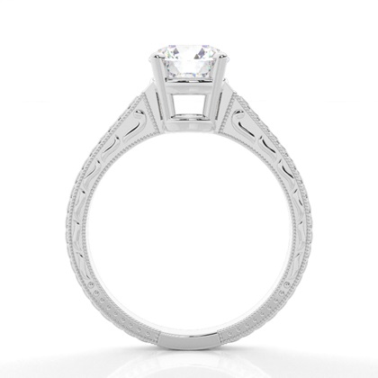 Rose Gold Round Vintage Diamond Engagement Ring