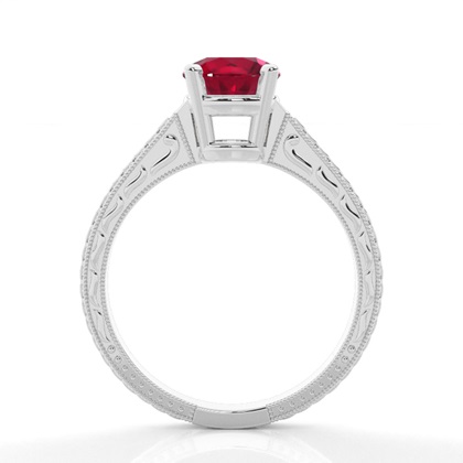 Round Vintage Ruby Engagement Ring