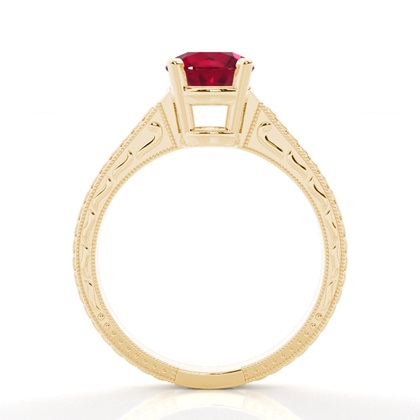 Round Vintage Ruby Engagement Ring