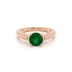 Round Vintage Emerald Engagement Ring