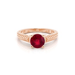Round Vintage Ruby Engagement Ring
