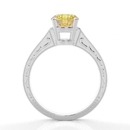 Round Yellow Diamond Engagement Rings