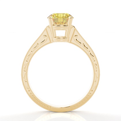 Round Yellow Gold Diamond Engagement Rings