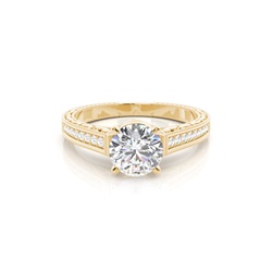 White Gold Round Vintage Diamond Engagement Ring