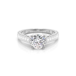 Vitguld Päron Vintage Diamant Förlovningsring