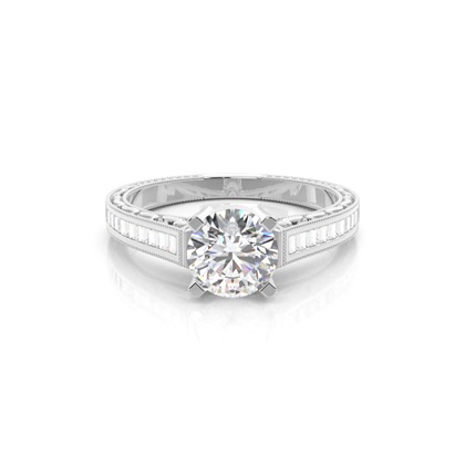 Round Diamond Vintage Diamond Engagement Rings