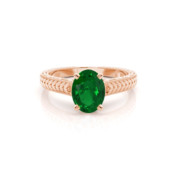 Round Vintage Emerald Engagement Ring