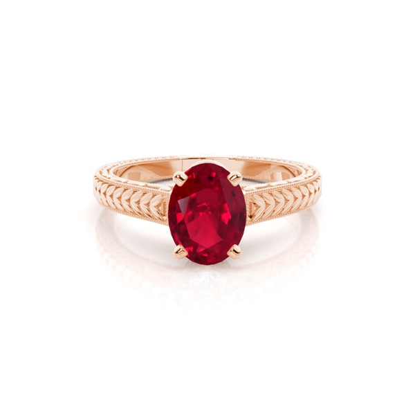 Round Vintage Ruby Engagement Ring
