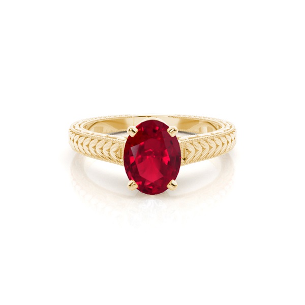 Round Vintage Ruby Engagement Ring