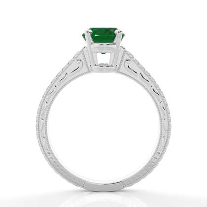 Medium Smaragd Verlobungsring In Einer Krappenfassung